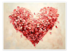 Poster Valentines Day Red Hearts I