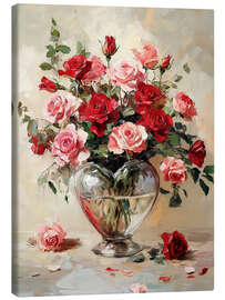 Leinwandbild Herzvase mit Rosen - TAlex