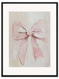 Gerahmter Kunstdruck Valentinstag Rosa Schleife