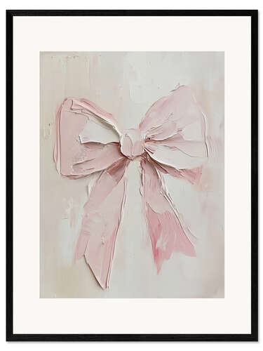 Impression artistique encadrée Valentines Day Pink Ribbon
