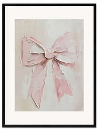 Impression artistique encadrée Valentines Day Pink Ribbon - TAlex
