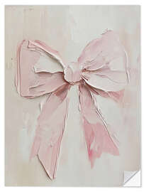 Wandsticker Valentinstag Rosa Schleife