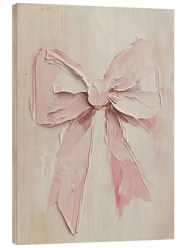 Wood print Valentines Day Pink Ribbon