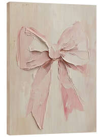 Wood print Valentines Day Pink Ribbon