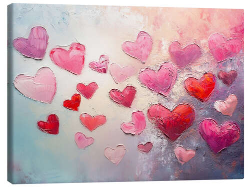 Canvas print Pink Hearts