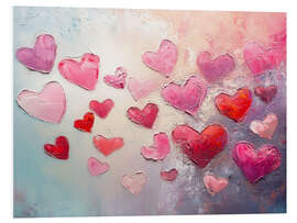 Hartschaumbild Pink Hearts