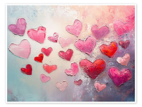 Plakat Pink Hearts