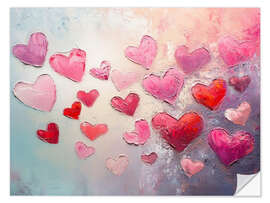 Muursticker Pink Hearts