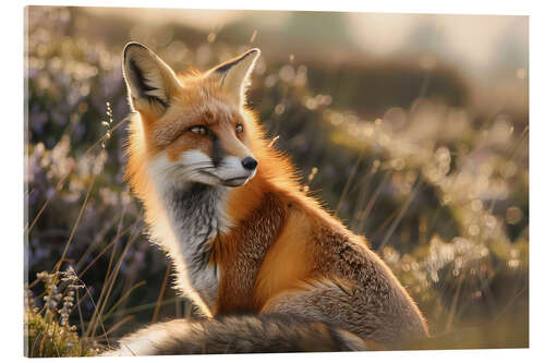 Acrylglasbild Rotfuchs in den schottischen Highlands