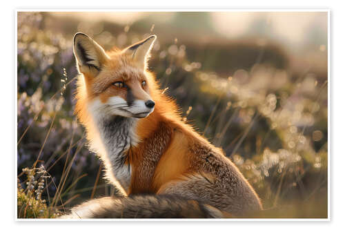 Poster Rotfuchs in den schottischen Highlands
