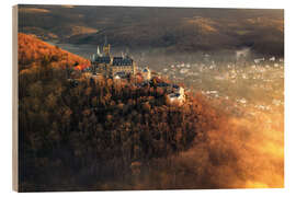 Cuadro de madera Wernigerode Castle in the autumn evening sun - Oliver Henze