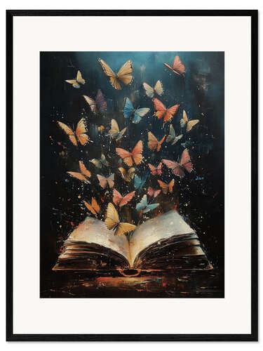 Impression artistique encadrée Magic Butterflies Book