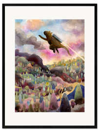 Plakat artystyczny premium w ramie Cat With A Jetpack - Josh Byer