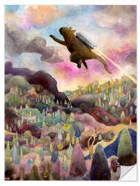 Adesivo murale Cat With A Jetpack - Josh Byer