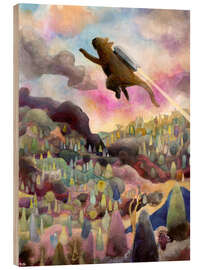 Wood print Cat With A Jetpack - Josh Byer
