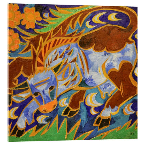 Acrylglasbild Blaue Kuh