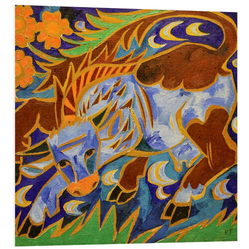Foam board print Blue Cow