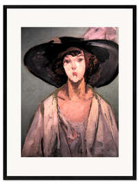 Stampa artistica con cornice Woman with a Hat