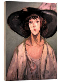 Wood print Woman with a Hat