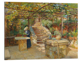 Gallery Print Eine Blumenliebhaberin auf der Sonnenterrasse