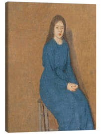 Leinwandbild Mädchen im blauen Kleid - Gwen John