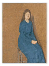 Wall print Girl in a Blue Dress - Gwen John