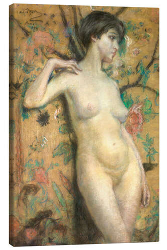 Lienzo Nude against Screen, 1911
