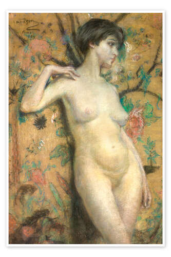 Poster Nude against Screen, 1911