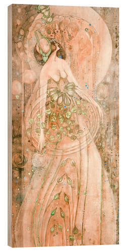 Wood print June roses