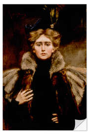 Wandsticker Natalie im Pelzumhang, 1897