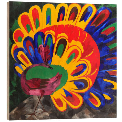 Tableau en bois Peacock