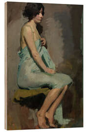 Holzbild Studie einer sitzenden Frau, 1909