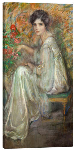 Leinwandbild Junge Frau mit Rosen, 1924