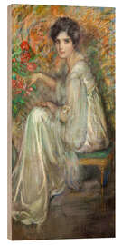 Wood print Young Woman with Roses, 1924