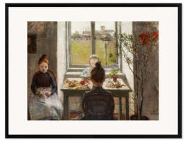 Gerahmter Kunstdruck Mädchen und Blumen