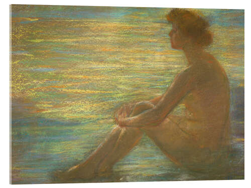 Tableau en verre acrylique Nude against Sea