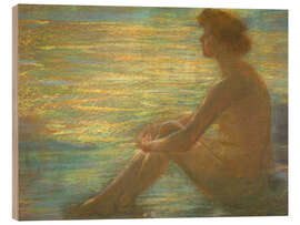 Wood print Nude against Sea - Alice Pike Barney