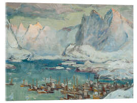 Quadro em acrílico Svolvær during the fishing season, Lofoten, 1934 - Anna Katarina Boberg