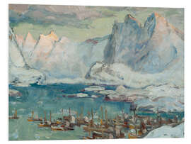 Hartschaumbild Svolvær in der Fischereisaison, Lofoten, 1934