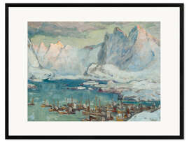 Gerahmter Kunstdruck Svolvær in der Fischereisaison, Lofoten, 1934