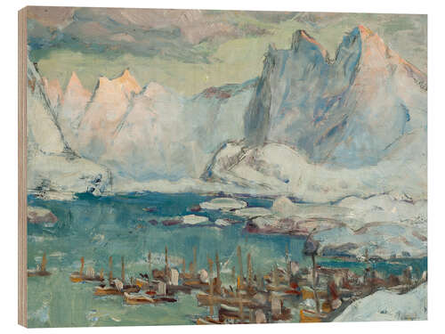 Obraz na drewnie Svolvær during the fishing season, Lofoten, 1934