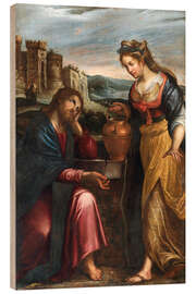 Wood print Christ and the Samaritan woman - Lavinia Fontana