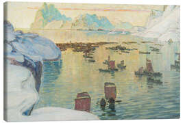 Leinwandbild Die Ausfahrt der Fischereiflotte, Nordnorwegen - Anna Katarina Boberg
