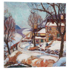 Acrylic print Lumberville house in winter, 1935 - Fern Isabel Coppedge