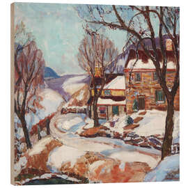 Wood print Lumberville house in winter, 1935 - Fern Isabel Coppedge