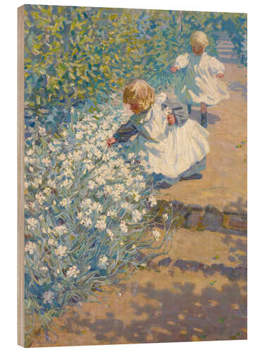 Cuadro de madera Picking Flowers