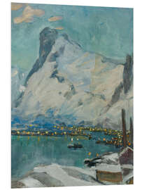 Hartschaumbild Lofoten im Abendlicht Studie, 1915