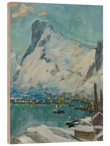 Wood print Lofoten in the Evening Light  Study, 1915