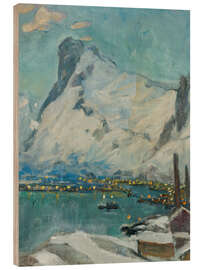 Wood print Lofoten in the Evening Light  Study, 1915 - Anna Katarina Boberg