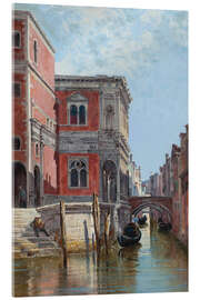 Akrylglastavla Gondoliers on a Venetian Canal - Antonietta Brandeis